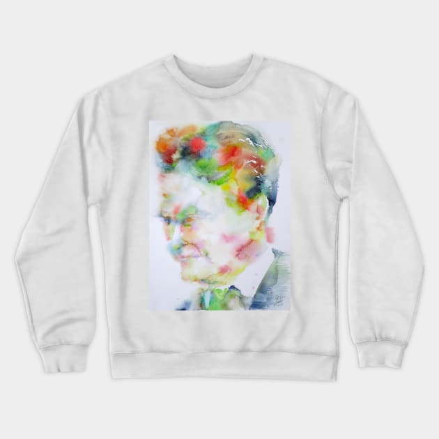 F. SCOTT FITZGERALD - watercolor portrait .3 Crewneck Sweatshirt by lautir